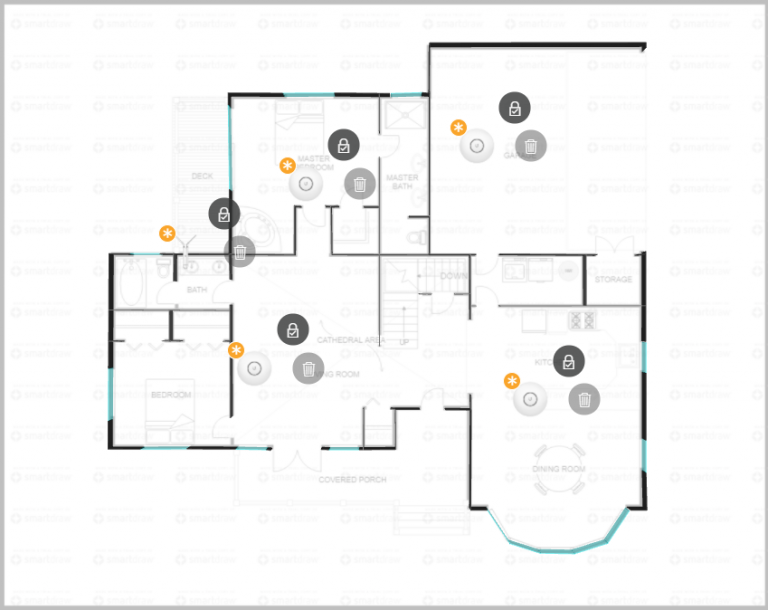 Floorplan with access point positions